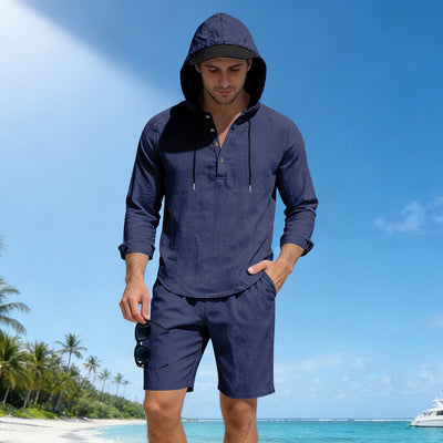 Traje de Lino Hombre Suelto y Transpirable - Image 23