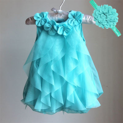 Vestido de Fiesta Infantil en Tela Chiffon Liso - Image 10