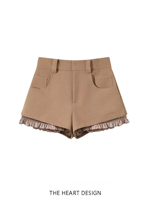 Shorts Retro Khaki para Mujer - Primavera y Verano - Image 11