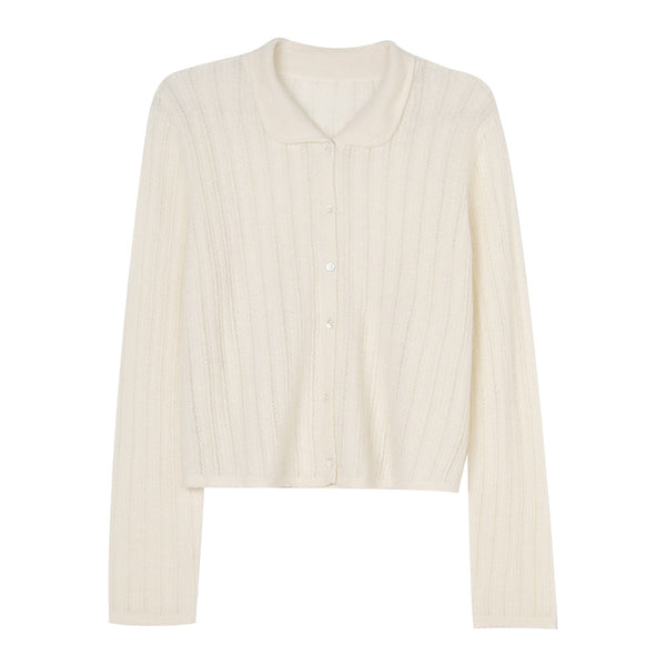 Cardigan Tejido Slim con Cuello Solapa y Manga Larga - Image 6
