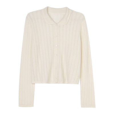 Cardigan Tejido Slim con Cuello Solapa y Manga Larga - Image 6