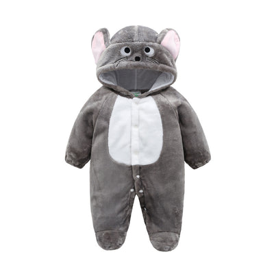 Pijama Tipo Mameluco de Franela con Capucha para Bebé - Unisex 0-1 Año - Image 6
