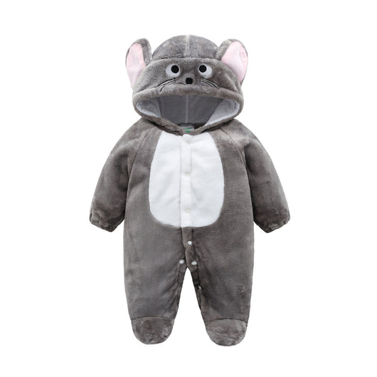 Pijama Tipo Mameluco de Franela con Capucha para Bebé - Unisex 0-1 Año - Image 6