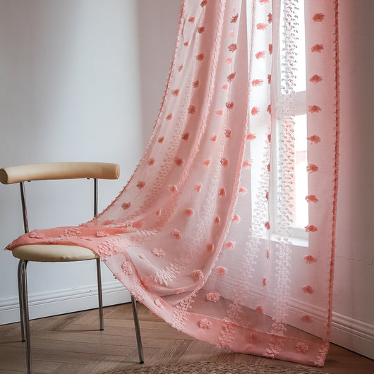 Cortinas Bohemias Texturizadas con Bordado Floral - Image 46
