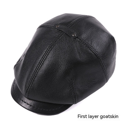 Gorra Boina Vintage Estilo Newsboy Inglés con Piel de Oveja y Visor Octagonal - Image 2