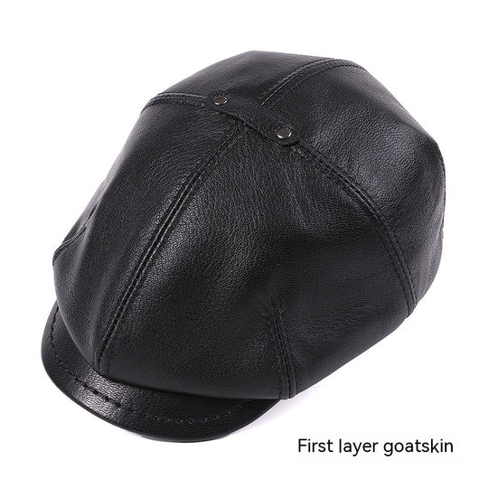 Gorra Boina Vintage Estilo Newsboy Inglés con Piel de Oveja y Visor Octagonal - Image 2