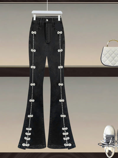 Jeans Negros Talle Alto Ajustados para Mujer - Image 6