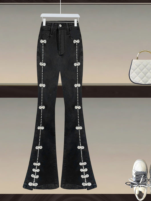 Jeans Negros Talle Alto Ajustados para Mujer - Image 6
