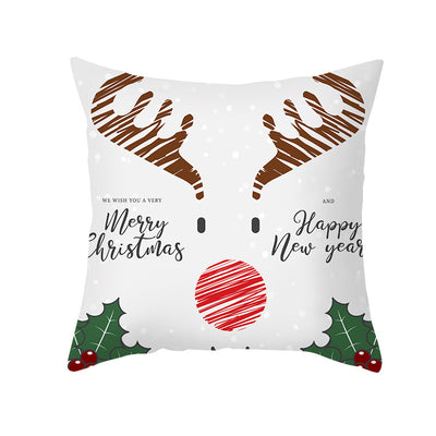 Funda de Almohada Navideña con Diseño de Dibujos Animados en Tela Melocotón - Image 33