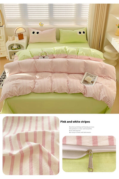 Juego de Cama Ojos Grandes - Funda Nórdica 4 Piezas Efecto Satinado - Image 24