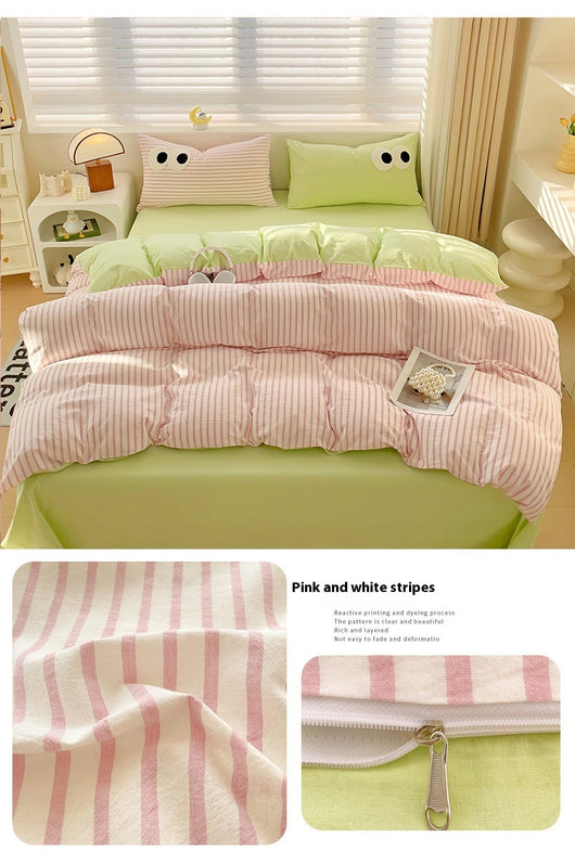 Juego de Cama Ojos Grandes - Funda Nórdica 4 Piezas Efecto Satinado - Image 24