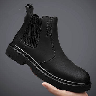 Bota de Trabajo Estilo Británico Otoño Invierno con Suela Gruesa y Caña Alta - Image 3