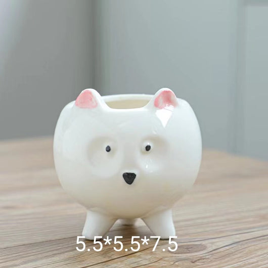 Maceta Decorativa Pintada a Mano con Diseños de Animales para Plantas - Image 24