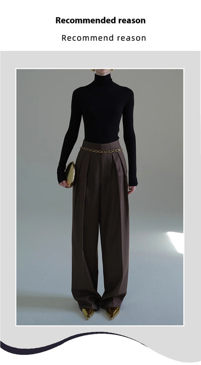 Pantalones de Traje a Rayas Coordinables para Mujer - Otoño e Invierno - Image 16