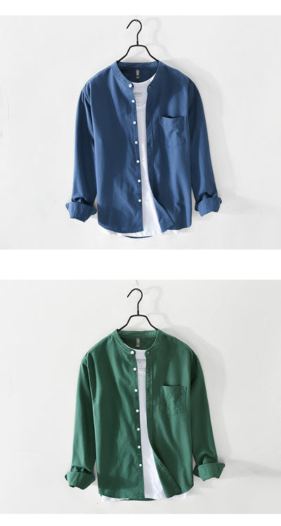 Camisa Casual con Cuello Mao Talla S para Hombre - Image 16