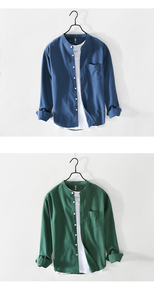 Camisa Casual con Cuello Mao Talla S para Hombre - Image 16