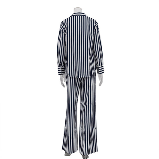 Conjunto de Tres Piezas: Cardigan Rayado, Top Tubo y Pantalón Ancho - Image 15