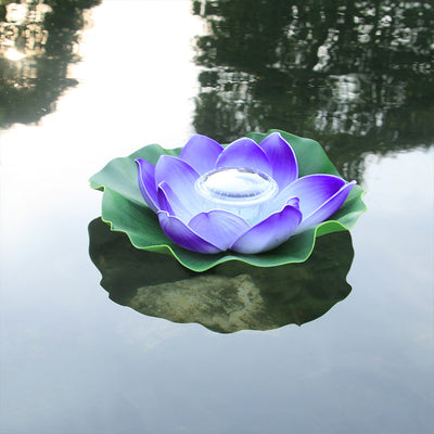 Lámpara Solar Flotante Loto Acuática Impermeable para Estanques - Image 9