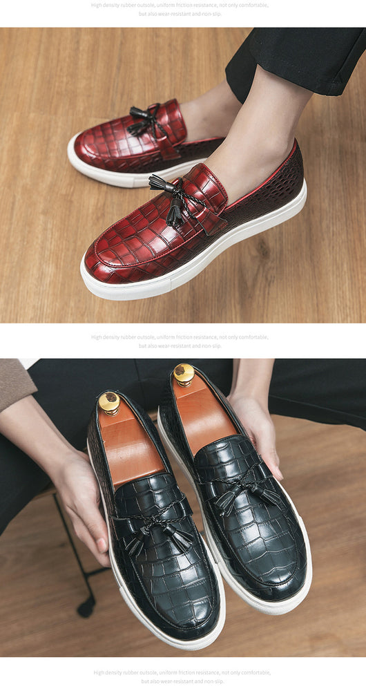 Tenis Casuales Británicos con Borlas para Hombre Talla Grande - Image 10