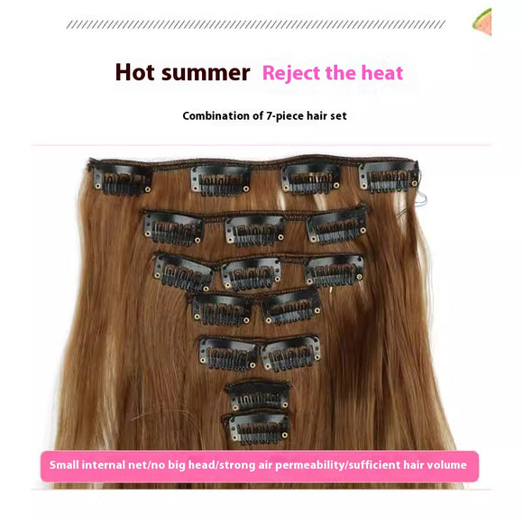 Set de Extensiones de Cabello con 16 Clips - Peluca de Fibra Sintética Premium
