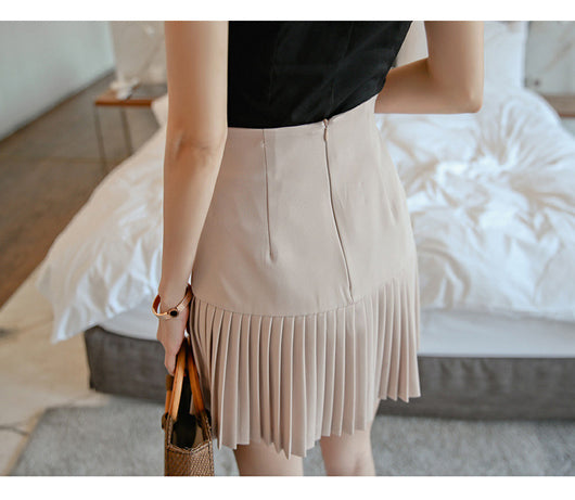 Conjunto Dos Piezas: Blusa Escote V sin Mangas + Falda Plisada Cintura Alta - Image 4