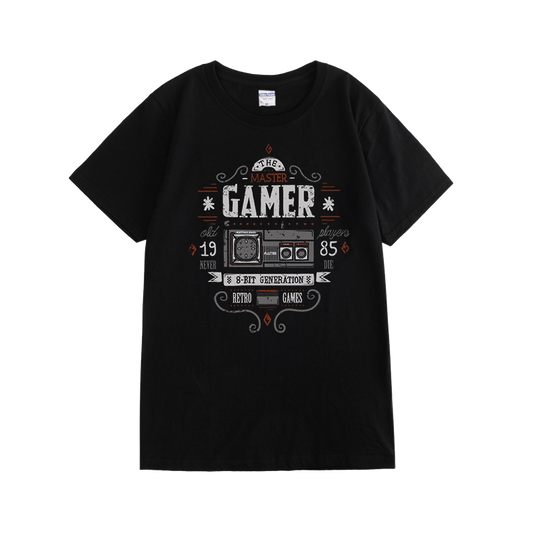 Camiseta de Algodón Puro para Gamer - Cuello Redondo Talla Grande