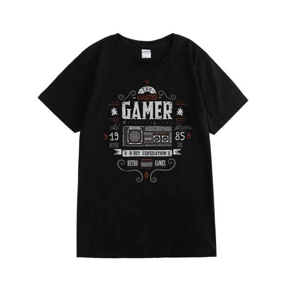 Camiseta de Algodón Puro para Gamer - Cuello Redondo Talla Grande