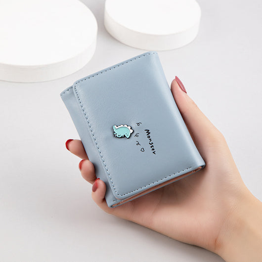 Billetera Corta Estilo Coreano para Mujer con Cierre y Monedero Adorable