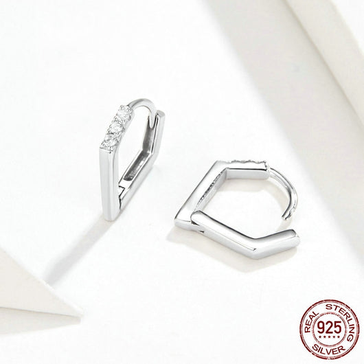 Aretes de Plata 925 Geométricos Irregulares - Image 3