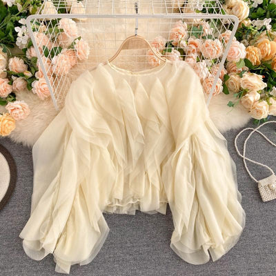 Blusa Elegante de Chifón con Volantes Superpuestos - Image 6