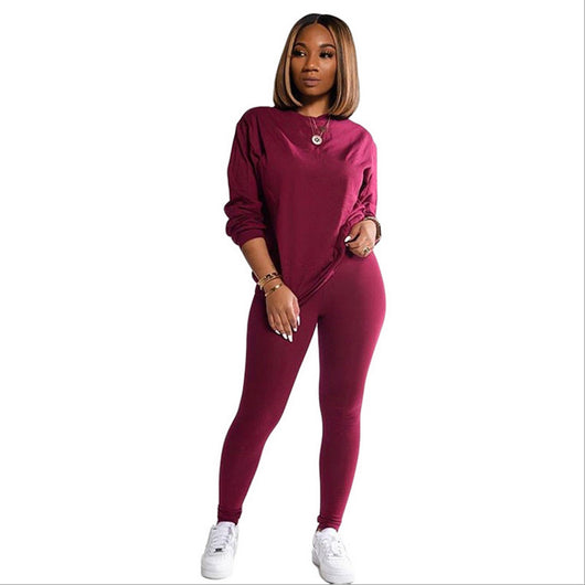 Conjunto Deportivo de Sudadera y Pantalón Liso de Manga Larga - Image 9