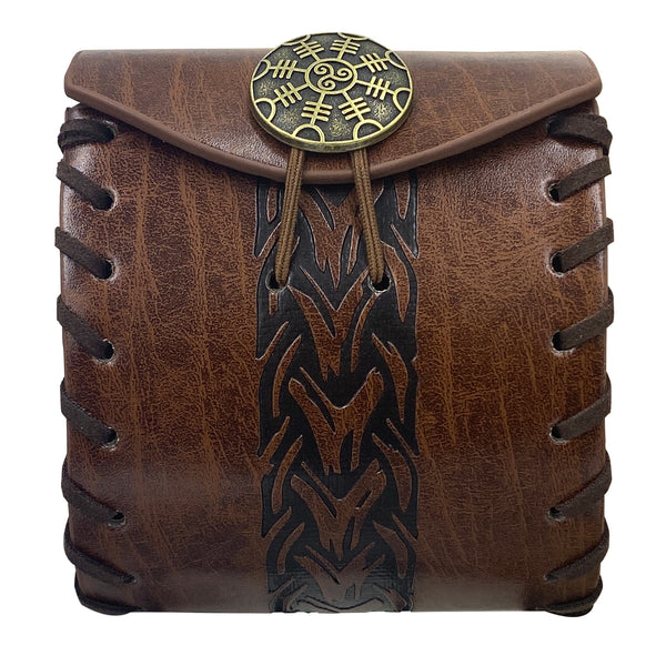 Bolsa Cuadrada Medieval Estilo Vikingo Nórdico para Cosplay y Eventos