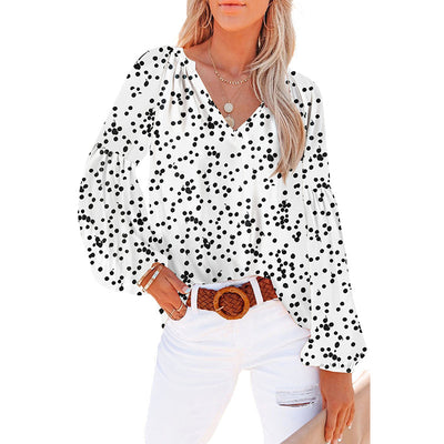 Blusa Floral de Gasa Suelta con Cuello en V - Image 15