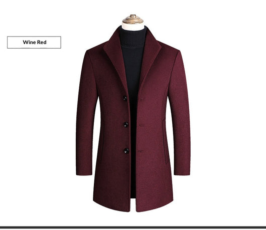Abrigo de Lana para Hombre Cuello Alto Clásico - Image 16