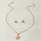 Simple Fashion Love Five-pointed Star Pineapple Earrings Necklace Set B