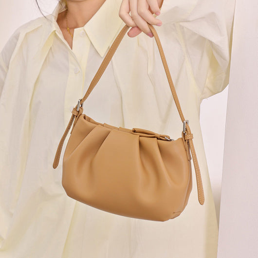 Bolso Bandolera de Cuero Nube con Pliegues - Un Hombro - Image 3