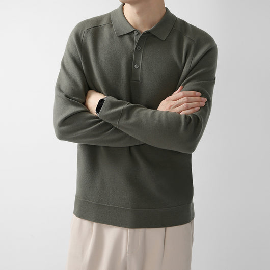 Suéter de Punto Casual en Lana de Cordero - Diseño Liso y Moderno - Image 3
