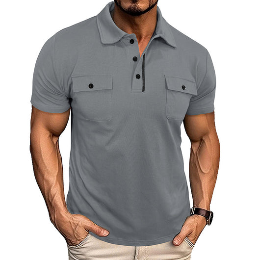 Polo Casual de Verano con Bolsillos y Botones para Hombre - Image 4