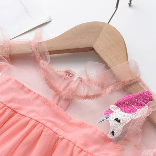 Vestido Infantil Princesa Verano con Bordado y Malla Delicada - Image 45