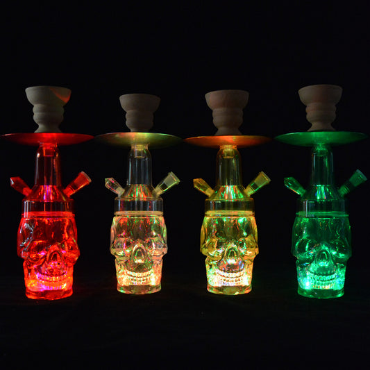 Cachimba Acrílica Árabe con Calavera Iluminada