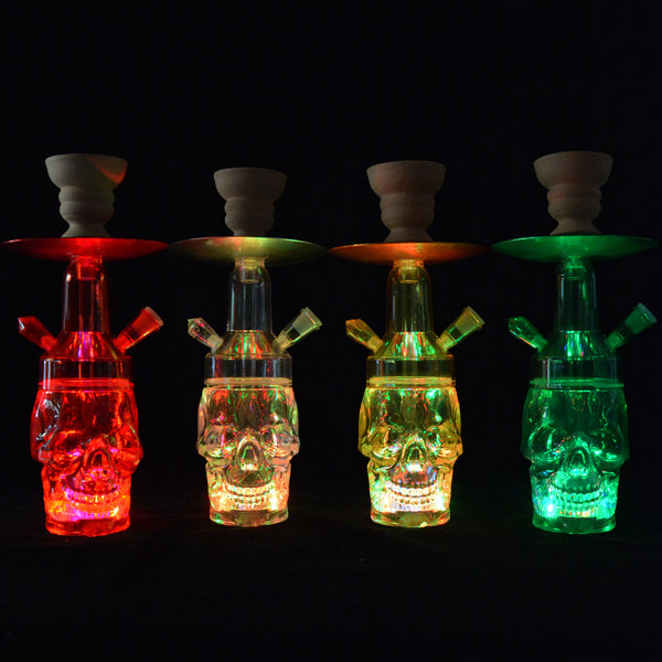 Cachimba Acrílica Árabe con Calavera Iluminada
