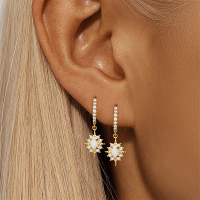 Aretes de Plata Esterlina S925 con Ópalo Azul y Diamantes - Diseño Europeo - Image 13