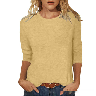 Blusa Casual Cuello Redondo Manga 3/4 para Mujer - Image 3