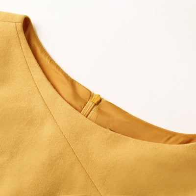 Vestido Ejecutivo Amarillo con Cintura Definida - Image 10