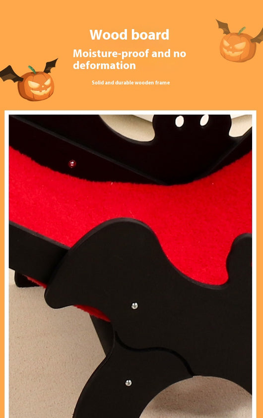 Reclinador para Gatos Murciélago Halloween Negro y Rojo - Image 14