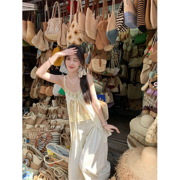 Chaleco Bohemio Tipo Dos Piezas con Cutout y Tirantes para Mujer