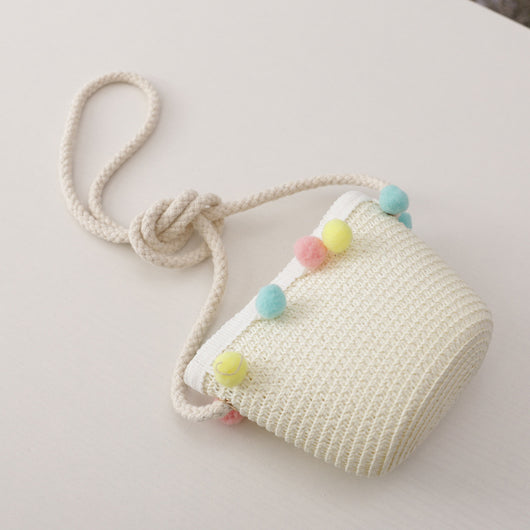 Conjunto de Bolsa y Sombrero de Paja Infantil de Color Sólido - Image 15