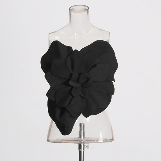 Top Tubo Backless con Flores 3D - Image 2