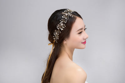 Accesorios para el Cabello Nupcial de Oro y Plata con Cristales Hechos a Mano - Image 10