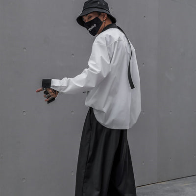 Camisa Blanca Oversized Manga Larga Estilo Coreano - Image 9